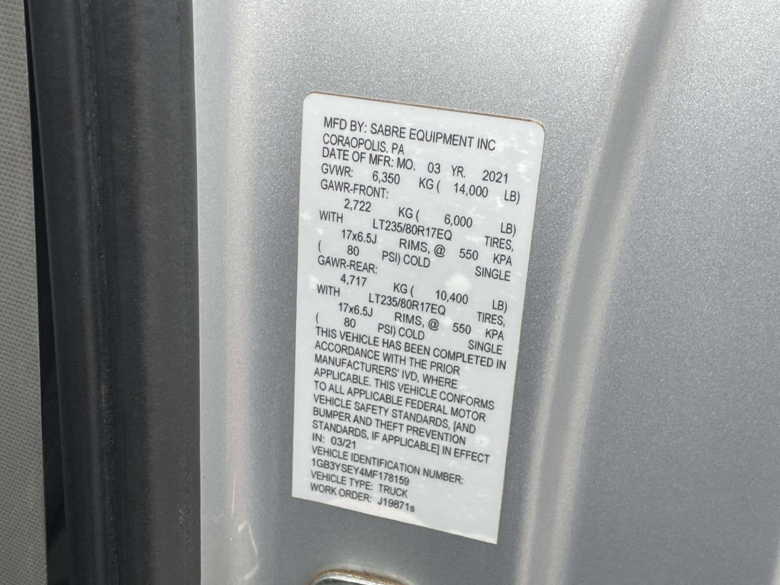 2021 Chevrolet Silverado 3500 HD Chassis Cab Work Truck