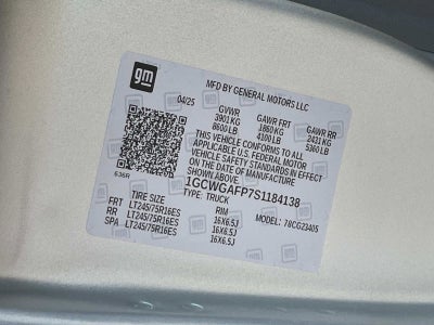 2025 Chevrolet Express Cargo 2500 WT