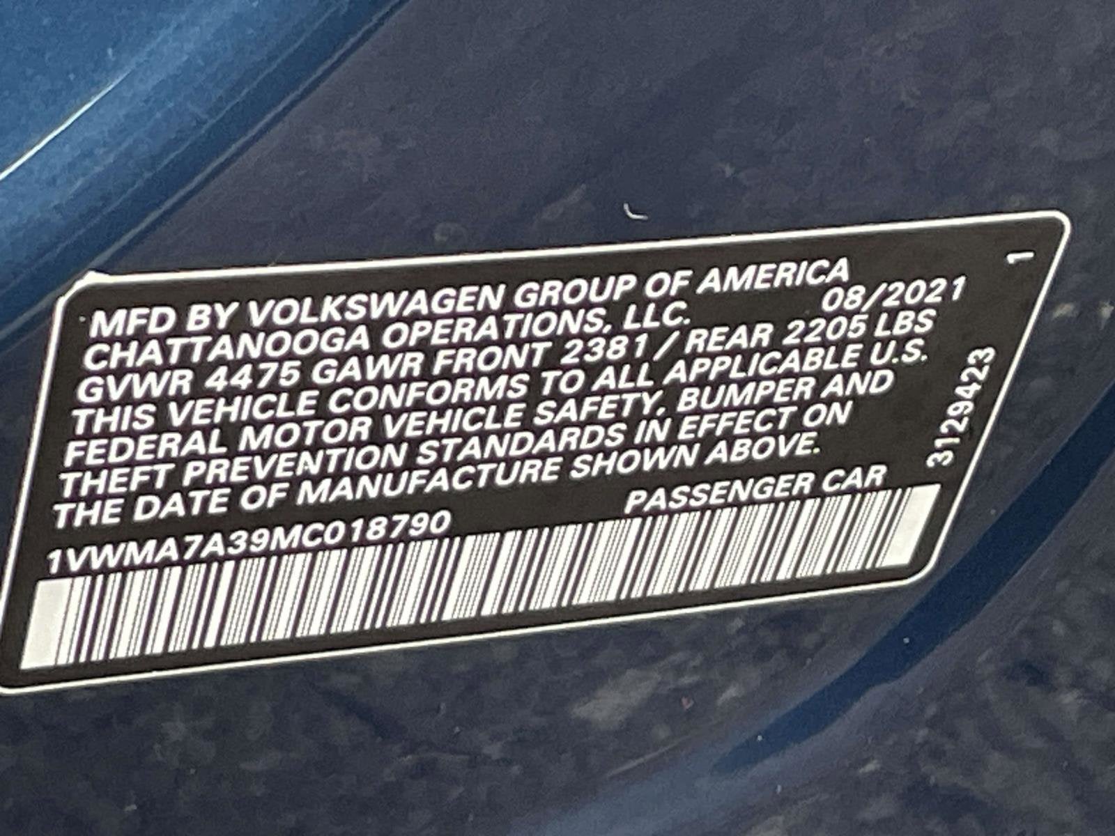 2021 Volkswagen Passat 2.0T R-Line