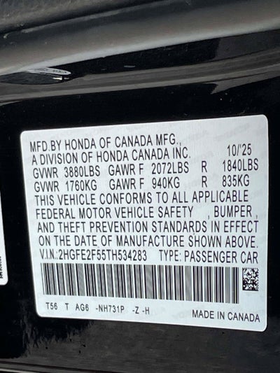 2026 Honda Civic Sedan Sport