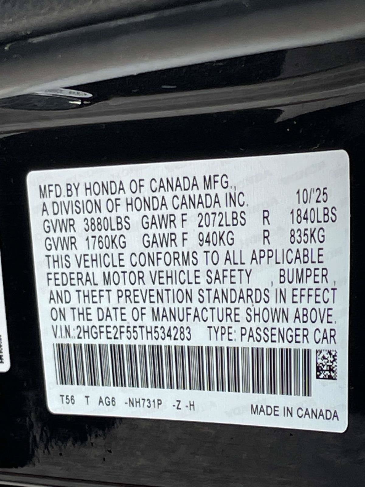 2026 Honda Civic Sedan Sport
