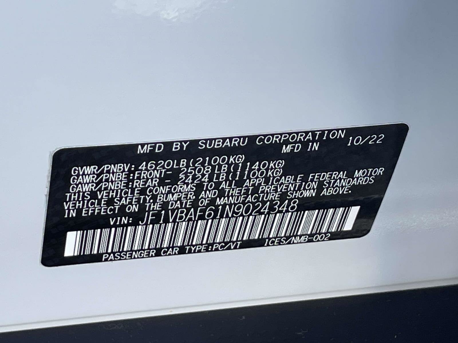 2022 Subaru WRX Premium